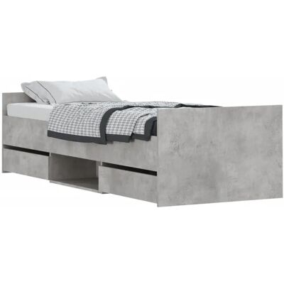vidaXL 3203820 Bettgestell Beton Grau 75x190 cm mit Kopf- und Fußteil vidaXL 3203820 Bettgestell Beton Grau 75x190 cm mit Kopf- und Fußteil