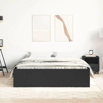vidaXL Bettgestell 140x200 cm - Modernes Schwarzes Schlafzimmer vidaXL Bettgestell 140x200 cm - Modernes Schwarzes Schlafzimmer