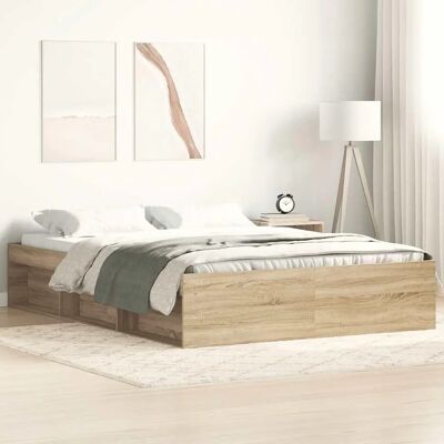 vidaXL Sonoma Oak King Size Bed Frame - 150x200 cm vidaXL Sonoma Oak King Size Bed Frame - 150x200 cm