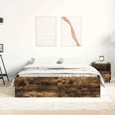 vidaXL Bettrahmen aus Räucherahorn 160x200 cm - Schlafzimmermöbel vidaXL Bettrahmen aus Räucherahorn 160x200 cm - Schlafzimmermöbel