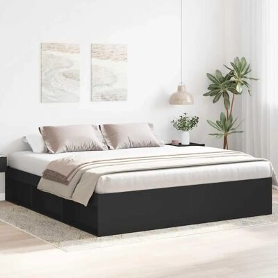 vidaXL Bedframe 180x200cm Zwart - Bedbodem vidaXL Bedframe 180x200cm Zwart - Bedbodem