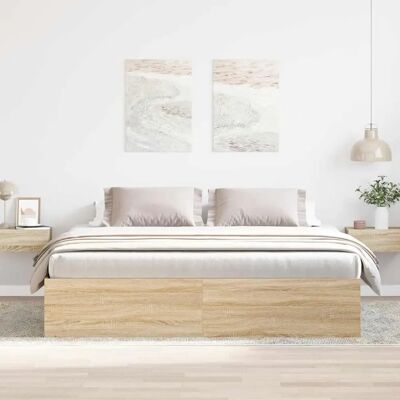 vidaXL Bettrahmen Sonoma Eiche 180x200 cm Super King - Bettrahmen vidaXL Bettrahmen Sonoma Eiche 180x200 cm Super King - Bettrahmen
