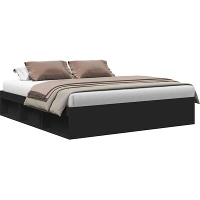 vidaXL Zwarte 200x200cm Bedframe - Modern en Duurzaam vidaXL Zwarte 200x200cm Bedframe - Modern en Duurzaam