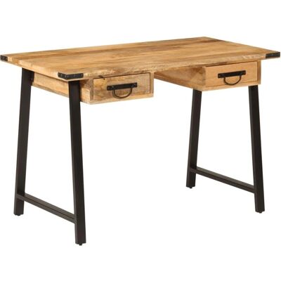 vidaXL Massiv Mangoholz Schreibtisch mit Schubladen - Eleganter Studietisch vidaXL Massiv Mangoholz Schreibtisch mit Schubladen - Eleganter Studietisch