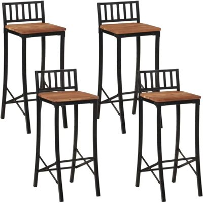 vidaXL Holzrestaurierte 4er Barhocker-Set - Rustik Design vidaXL Holzrestaurierte 4er Barhocker-Set - Rustik Design