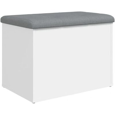 vidaXL Sitzbank Mit Stauraum Holzwerkstoff Weiß 62x42x45 cm vidaXL Sitzbank Mit Stauraum Holzwerkstoff Weiß 62x42x45 cm