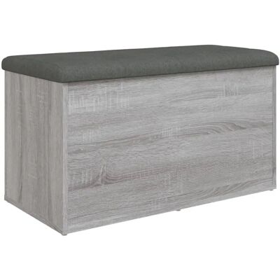 vidaXL - Opbergbankje - 82x42x45 - cm - bewerkt - hout - grijs - sonoma - eikenkleurig vidaXL - Opbergbankje - 82x42x45 - cm - bewerkt - hout - grijs - sonoma - eikenkleurig