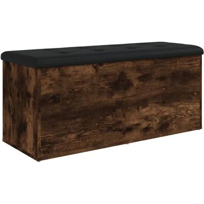 vidaXL Sitzbank Mit Stauraum - 102x42x45cm - Räuchereiche - Holzwerkstoff vidaXL Sitzbank Mit Stauraum - 102x42x45cm - Räuchereiche - Holzwerkstoff