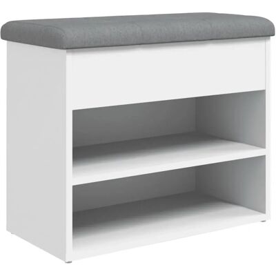 VidaXL Modell 835096 Weiß Ingenieurholz Schuhbank mit Kissen - Bank VidaXL Modell 835096 Weiß Ingenieurholz Schuhbank mit Kissen - Bank