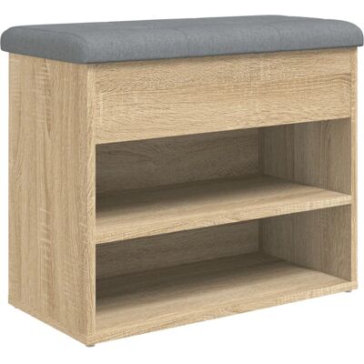 vidaXL - Schoenenbankje - 62x32x50 - cm - bewerkt - hout - sonoma - eikenkleurig vidaXL - Schoenenbankje - 62x32x50 - cm - bewerkt - hout - sonoma - eikenkleurig