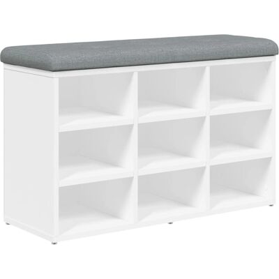 vidaXL Schoenbank Wit 82x32x50 cm Hout Multilagig vidaXL Schoenbank Wit 82x32x50 cm Hout Multilagig