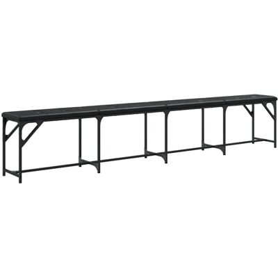 vidaXL Stahl- und Kunstleder Esstischbank - Schwarz - 248x32x45 cm vidaXL Stahl- und Kunstleder Esstischbank - Schwarz - 248x32x45 cm