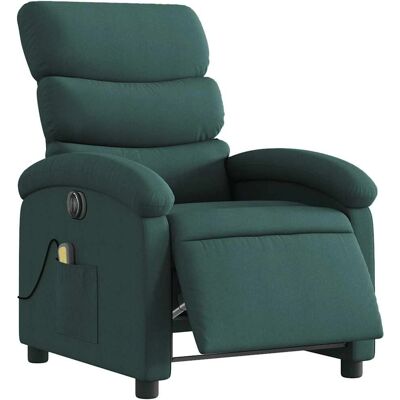 vidaXL Fauteuil de Massage Électrique Vert Foncé Tissu - Fauteuil Relax - Publicité vidaXL Fauteuil de Massage Électrique Vert Foncé Tissu - Fauteuil Relax - Publicité