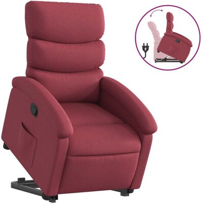 vidaXL Akzentstuhl - Manuell & Elektrischer Relaxsessel - Weinrotes Stoff vidaXL Akzentstuhl - Manuell & Elektrischer Relaxsessel - Weinrotes Stoff