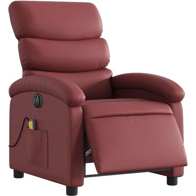 vidaXL Fauteuil de massage électrique en cuir synthétique, rouge bordeaux - Relaxation et massage - Publicité vidaXL Fauteuil de massage électrique en cuir synthétique, rouge bordeaux - Relaxation et massage - Publicité