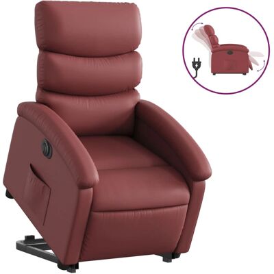 Fauteuil de massage électrique rouge Bordeaux avec levage et vibration vidaXL - Publicité Fauteuil de massage électrique rouge Bordeaux avec levage et vibration vidaXL - Publicité