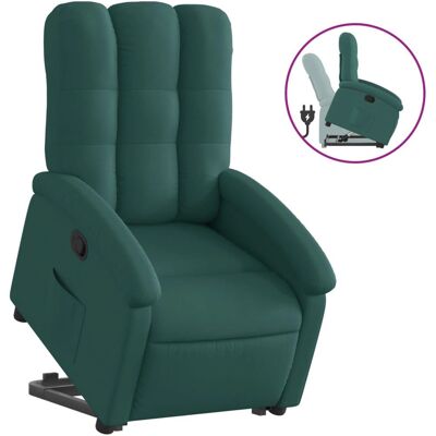 Sillón reclinable elevable tela verde oscuro VidaXL - Modèle Manu Sillón reclinable elevable tela verde oscuro VidaXL - Modèle Manu