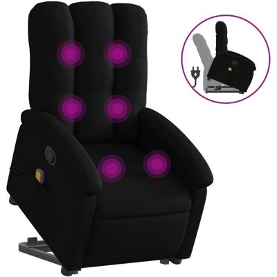 vidaXL Relaxsessel Mit Aufstehhilfe Stoff Schwarz - Massage, Manuell vidaXL Relaxsessel Mit Aufstehhilfe Stoff Schwarz - Massage, Manuell
