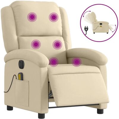 vidaXL Fauteuil de massage électrique - Crème - Reclinable - Publicité vidaXL Fauteuil de massage électrique - Crème - Reclinable - Publicité