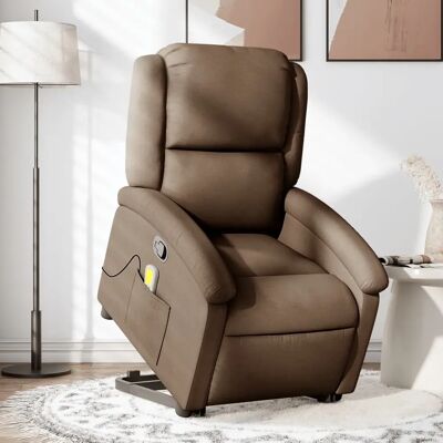vidaXL braune Stoff-Recliner-Massagestuhl - Relaxsessel vidaXL braune Stoff-Recliner-Massagestuhl - Relaxsessel