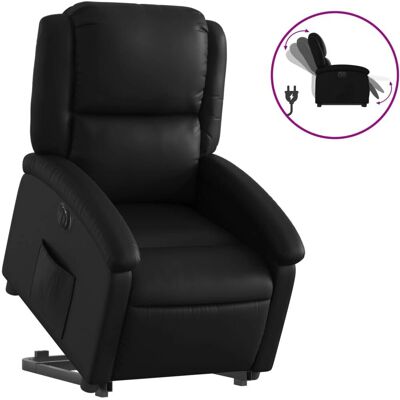 vidaXL Relaxsessel Mit Aufstehhilfe Kunstleder Schwarz Mit Massage: Nein Modell: El vidaXL Relaxsessel Mit Aufstehhilfe Kunstleder Schwarz Mit Massage: Nein Modell: El
