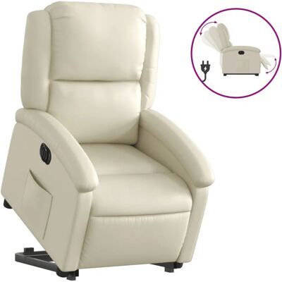 Fauteuil Accent VidaXL - Crème - Réglable et Élévateur - Mobilier - Publicité Fauteuil Accent VidaXL - Crème - Réglable et Élévateur - Mobilier - Publicité