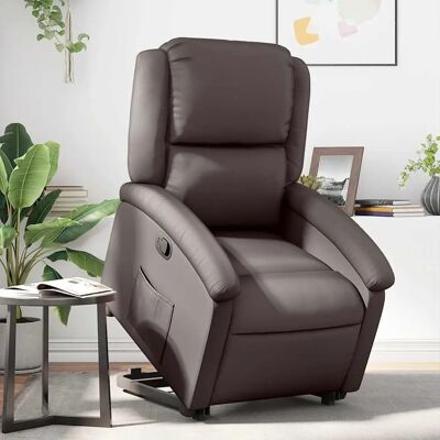 vidaXL Fauteuil inclinable - Cuir véritable, Élévateur électrique, 135° vidaXL Fauteuil inclinable - Cuir véritable, Élévateur électrique, 135°