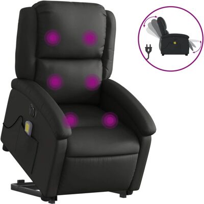 vidaXL Sessel mit Aufstehhilfe - Modell: 3204266, Schwarz, Echtleder, Relaxsessel vidaXL Sessel mit Aufstehhilfe - Modell: 3204266, Schwarz, Echtleder, Relaxsessel