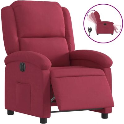vidaXL Fauteuil Relax Électrique Velours Rouge - Fauteuil Reclinable vidaXL Fauteuil Relax Électrique Velours Rouge - Fauteuil Reclinable