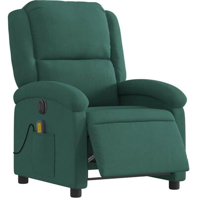 Fauteuil de Massage Électrique VidaXL - Velours Vert Foncé - Fauteuil Reclinable - Publicité Fauteuil de Massage Électrique VidaXL - Velours Vert Foncé - Fauteuil Reclinable - Publicité