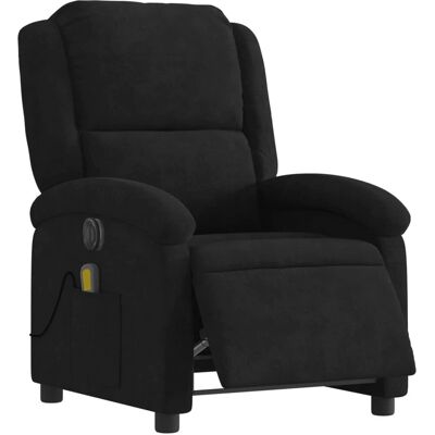 Fauteuil de Massage Électrique Velours Noir vidaXL - Repose-pied et Dossier Ajustables - Publicité Fauteuil de Massage Électrique Velours Noir vidaXL - Repose-pied et Dossier Ajustables - Publicité