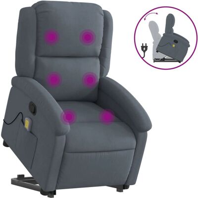 Fauteuil de Massage Réglable en Velours Gris Foncé - VidaXL - Publicité Fauteuil de Massage Réglable en Velours Gris Foncé - VidaXL - Publicité