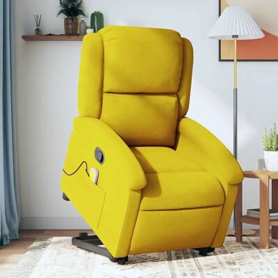 vidaXL Elektrischer Massagesessel mit Aufstehhilfe - Samt Gelb - 358448 vidaXL Elektrischer Massagesessel mit Aufstehhilfe - Samt Gelb - 358448