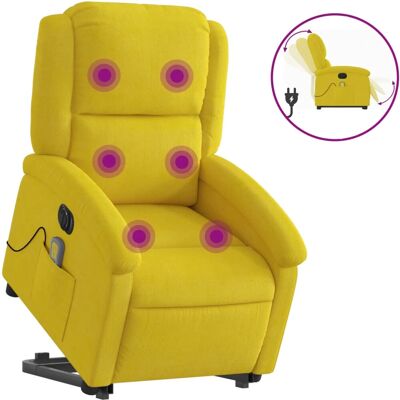 Vidaxl - Fauteuil électrique inclinable et releveur en velours jaune - Publicité Vidaxl - Fauteuil électrique inclinable et releveur en velours jaune - Publicité