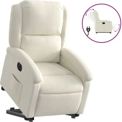 Fauteuil électrique releveur VidaXL - Crème - Publicité Fauteuil électrique releveur VidaXL - Crème - Publicité