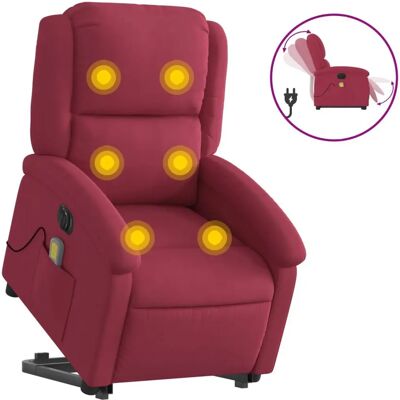 Silla de acento VidaXL - Rojo terciopelo - Elevador eléctrico y masaje Silla de acento VidaXL - Rojo terciopelo - Elevador eléctrico y masaje