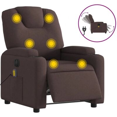 Fauteuil d'accent vidaXL - Relax électrique marron foncé Fauteuil d'accent vidaXL - Relax électrique marron foncé