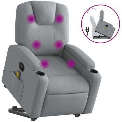 vidaXL Fauteuil de massage - Reclinable, Aide à la montée, Gris - Fauteuil de massage - Publicité vidaXL Fauteuil de massage - Reclinable, Aide à la montée, Gris - Fauteuil de massage - Publicité