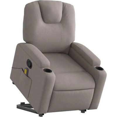 vidaXL Fauteuil releveur électrique taupe - Fauteuil inclinable avec massage - Publicité vidaXL Fauteuil releveur électrique taupe - Fauteuil inclinable avec massage - Publicité