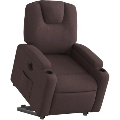 vidaXL Fauteuil électrique relax avec levage tissu marron foncé - Publicité vidaXL Fauteuil électrique relax avec levage tissu marron foncé - Publicité