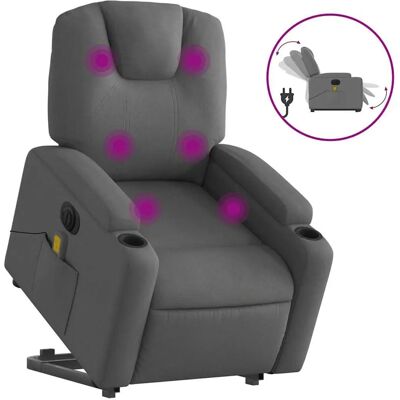 Fauteuil de massage électrique avec levage - Gris foncé VidaXL - Publicité Fauteuil de massage électrique avec levage - Gris foncé VidaXL - Publicité
