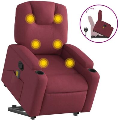 Chaise d'accent VidaXL - Rouge - Reclinable - Élévateur électrique - Confortable - Publicité Chaise d'accent VidaXL - Rouge - Reclinable - Élévateur électrique - Confortable - Publicité