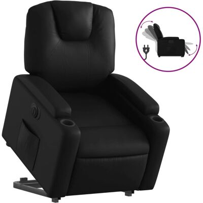 Fauteuil relax vidaXL - Similicuir, Noir - Repose-pieds ajustable - Publicité Fauteuil relax vidaXL - Similicuir, Noir - Repose-pieds ajustable - Publicité