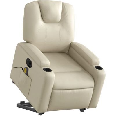 vidaXL Elektrische Massagestoel met Opstaphulp - Massage, Verstelbaar, Crème vidaXL Elektrische Massagestoel met Opstaphulp - Massage, Verstelbaar, Crème