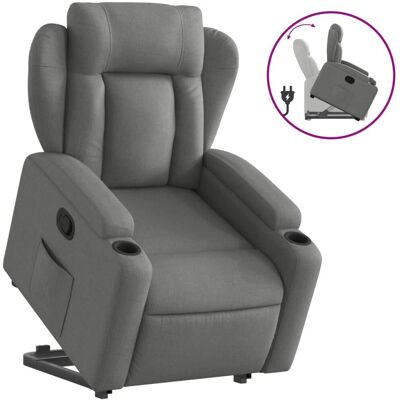 vidaXL Fauteuil Relax avec Aide au Lever - Gris Foncé - Reclinable Manuel vidaXL Fauteuil Relax avec Aide au Lever - Gris Foncé - Reclinable Manuel