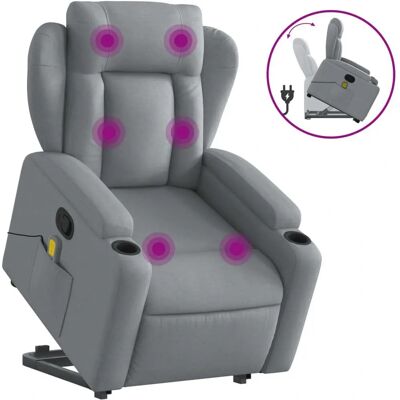 vidaXL Relaxsessel Mit Aufstehhilfe Stoff Hellgrau - Accent Chair vidaXL Relaxsessel Mit Aufstehhilfe Stoff Hellgrau - Accent Chair