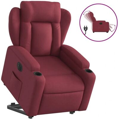 sillón eléctrico reclinable de tela rojo vino - vidaXL sillón eléctrico reclinable de tela rojo vino - vidaXL