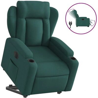 Fauteuil accent vidaXL - Vert foncé, Modèle El, Reclinable, Aide au levage - Publicité Fauteuil accent vidaXL - Vert foncé, Modèle El, Reclinable, Aide au levage - Publicité