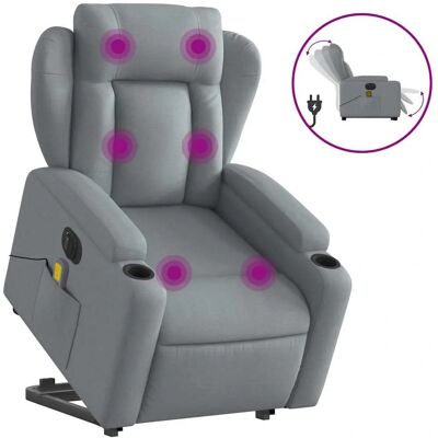 vidaXL Relaxsessel mit Aufstehhilfe - Elektrischer Massagesessel - Hellgrau vidaXL Relaxsessel mit Aufstehhilfe - Elektrischer Massagesessel - Hellgrau