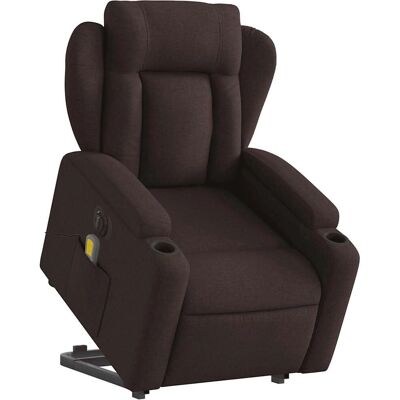 Fauteuil de massage électrique vidaXL avec levage - Marron foncé - Publicité Fauteuil de massage électrique vidaXL avec levage - Marron foncé - Publicité